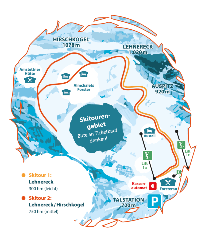 Karte der Skitouren